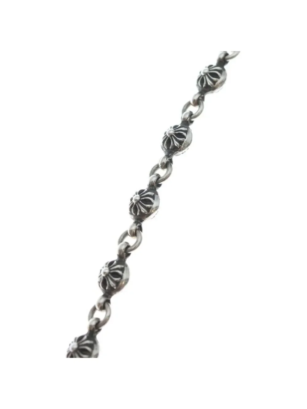 Chrome Hearts 1 Crsbl Chn Sml CH Crs Cross Ball Chain Small CH Necklace Silver